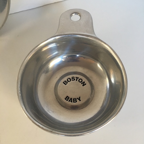 Boston Baby Set Wilton Pewter 8" Plate Bowl Cup Mug Vintage 1976 3 Piece Gift - Picture 5 of 12